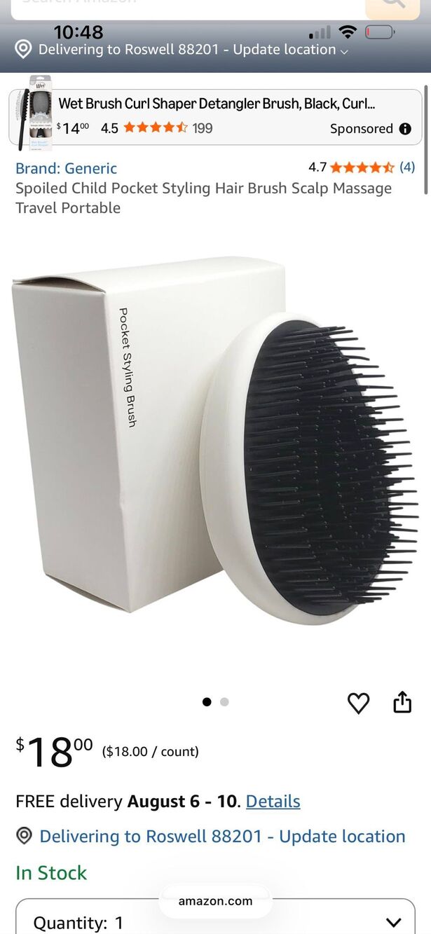 Spoiled Child pocket portable brush styling travel scalp massage